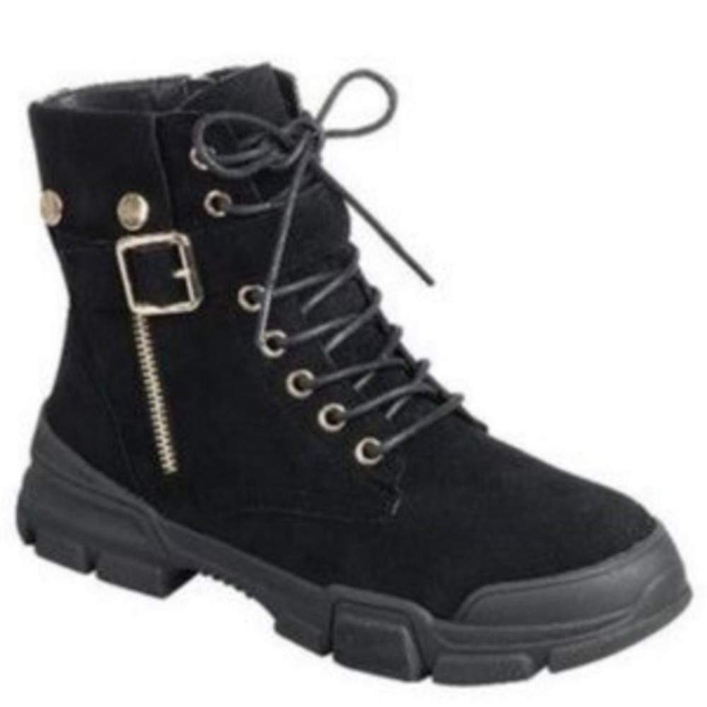 Black Zip Combat Boot